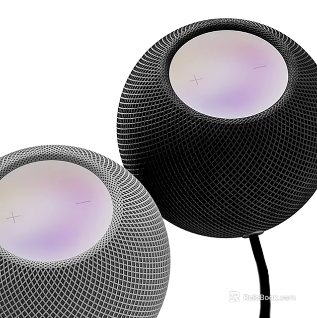 Modern Spherical Audio Speakers With Mesh Design And LED Light Illumination Features 3d model 