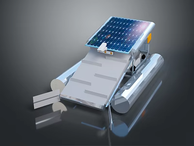 Solar Panel Topped Portable Computer Device With Efficient Energy Storage Design 3d model