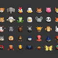 Cute Cartoon Animal Character Avatars Showcasing Various Wildlife Insect And Marine Species