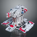 Turret Turntable Railgun Sci-fi Tower Defense Game Tower Defense Sci-fi Turret Game Turret Game Battery 3d model