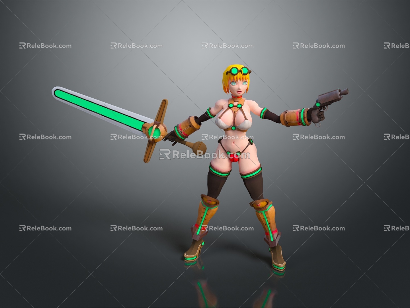 Modern game character female warrior cartoon female warrior anime female warrior model