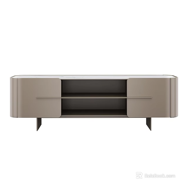 Modern TV Stand with Drawers Open Shelf and Sleek Design for Living Room 3d model 