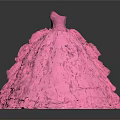 Pink Ruffled Dress For Daily Life Use With Layered Design And Soft Fabric