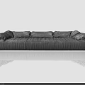 Modern Sectional Sofa with Soft Fabric Cushions and Comfortable Armrest Design 3d model