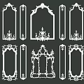 European-style lines carved parapet lines 3d model