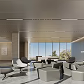 Modern Minimalist Commercial Office Reception Lobby With Elegant Interior Design And Spacious Guest Waiting Area