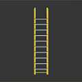 Bright Yellow Ladder With Blue Steps And Sturdy Steel Frame Design