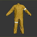 High Visibility Yellow Safety Coverall With White Reflective Strips For Daily Wear