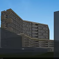 Modern Office Building Aerial View With Glass Facade Greenery And Roads
