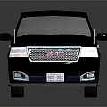 Black GMC SUV With Chrome Grille Silver Wheels And Shiny Body