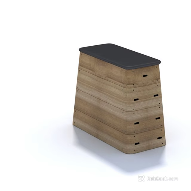 Wooden Sports Equipment With Black Top Surface And Multi Layer Design For Training 3d model 