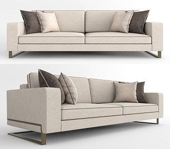 Modern double sofa three-seat sofa 3d model