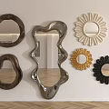 Modern mirror curve full-length mirror 3d model