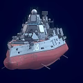 modern cruiser guided missile cruiser 3d model