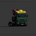 Scania Heavy Duty Truck With Crane And Colorful Body Design