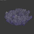 Purple Crystal Pile Made of Small Shiny Geometric Crystals with Glossy Surface