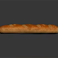 Artisan Freshly Baked Baguette With Golden Brown Crispy Crust And Surface Slits