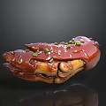 Delicious Braised Pork Trotter With Red Sauce Scallions And Sesame Seeds On Black Background