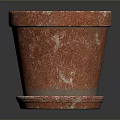 Red Textured Ceramic Flower Pot With Saucer For Indoor Outdoor Decor