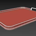 Modern Household Tray With Silver Metal Frame Gray Speckled Surface And Handle