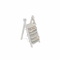 Public Facility White Decorative Ladder Shelf With Multiple Shelves And String Lights 3d model