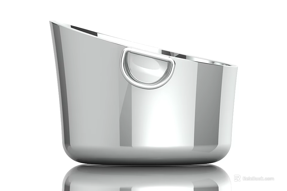 Durable Shiny Silver Metal Storage Container With Handle For Home Use 3d model 