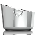Durable Shiny Silver Metal Storage Container With Handle For Home Use