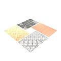 Square Rugs Showcasing Modern Geometric Patterns In Neutral And Warm Tones 3d model