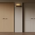 Modern Interior Doors Light Wood Double And Light Gray Paneled With Wall Lamp Displaying 2025