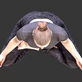 Woman Practicing Yoga In Cross Legged Pose Wearing Gray Activewear On White Background