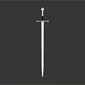 Medieval Style Sword With Silver Blade Black Hilt And Golden Pommel Design