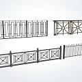 Collection of Decorative Railings Featuring Different Geometric Patterns and Styles 3d model