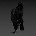 Detailed Game Movie Character Statue Featuring Muscular Build And Spread Wings