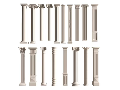 Variety Of Roman Columns With Different Designs 3d model