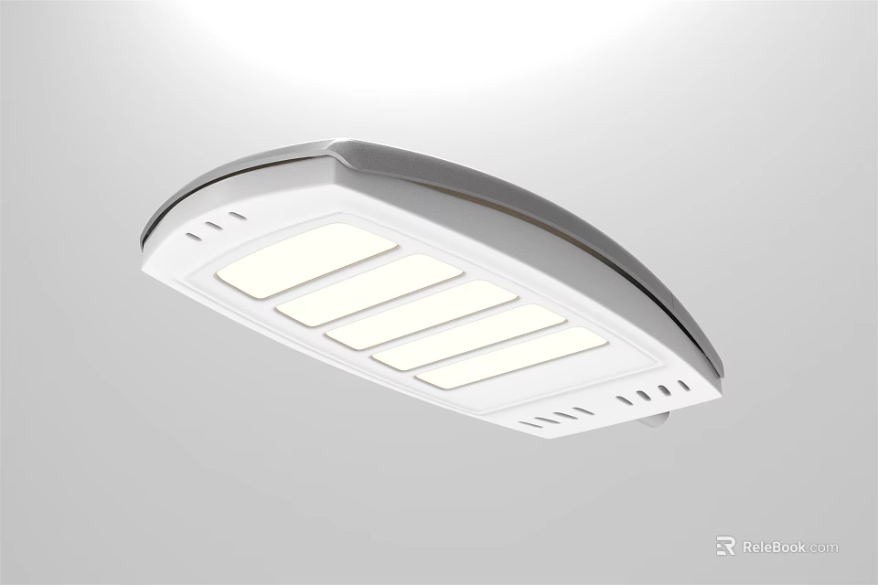 Modern Outdoor Light With Curved Design And Multiple LED Panels For Bright Illumination 3d model 