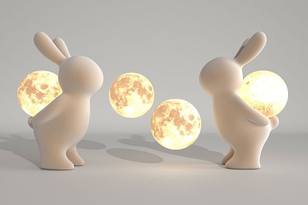 Lunar Table Lamp Rabbit Table Lamp 3d model