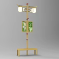 Traditional Style Outdoor Light With Wooden Structure Lanterns And Decorative Painting