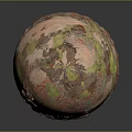 Vibrant Undulating Terrain On Sphere Surface With Red Green Pink Textured Patterns
