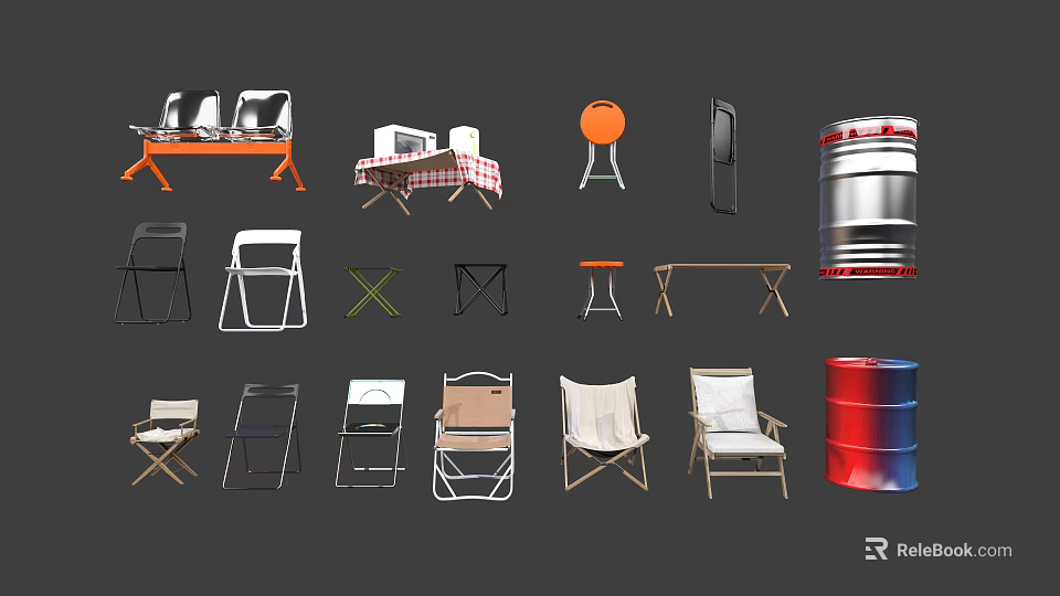 Various Design Outdoor Leisure Chairs For Garden And Patio Seating Use 3d model 