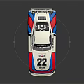 Porsche Martini Racing Race Car Number 22 White With Red Blue Stripes