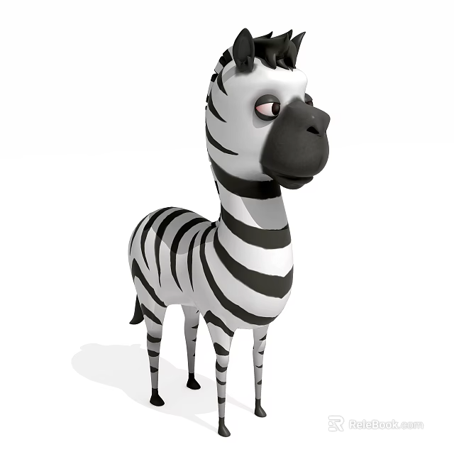 Cute Zebra Doll with Black and White Stripes. 3d model