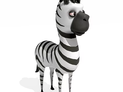 Cute Zebra Doll with Black and White Stripes. 3d model