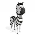 Cute Zebra Doll with Black and White Stripes. 3d model
