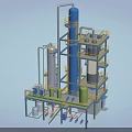 Advanced Multi Level Industrial Equipment With Steel Towers Piping And Platforms