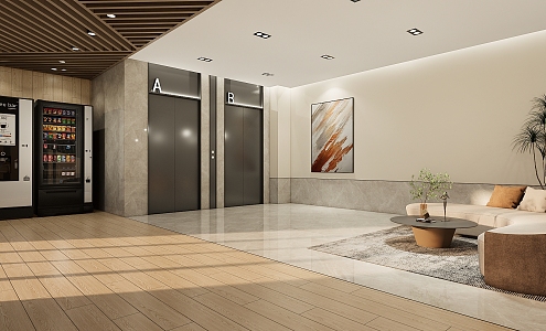 Elevator Lobby Modern Elevator Hall Apartment 3d model