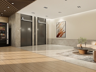 Elevator Lobby Modern Elevator Hall Apartment 3d model