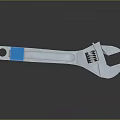 Adjustable Wrench Blue Handle Metal Construction Professional Hardware Tool with Reflective Surface