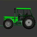 Green Tractor With Large Tires And Modern Cab Design For Farming Operations