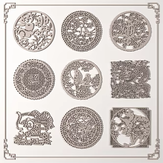 new chinese style carved 3d model