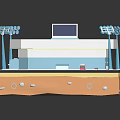 Modern Football Stadium Architecture with Green Field Tiered Stands Light Poles and Parking Lot